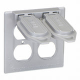 Hubbell 5148-0 : 2 Gang 2 Duplex Device Cover, Weather-Proof