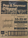 Legrand S3-52-W : 3 Gang Old Work Box, 52 in³ (SET OF 10)