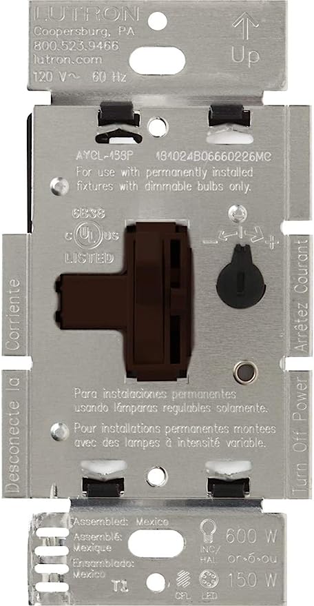 Lutron AYCL-153P-BR : Ariadni CL Dimmer, Brown