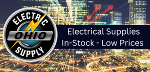 Ohio Electric Supply logo with 'Electrical Supplies In-Stock Low Prices' wording on a city lights background
