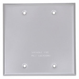 Hubbell 5175-0 : 2 Gang Blank Cover, Weather-Proof
