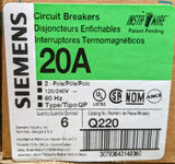 Siemens Q220 : 20A 2 Pole Circuit Breaker