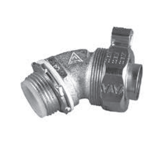 Appleton STB4550L : 1/2'' 45° Liquid-Tight Insulated Connector with Lugs